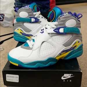 Womens retro 8 aqua